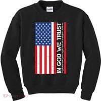 In God We Trust Psalm 56:4 US Flag Kids Sweatshirt thumb 0