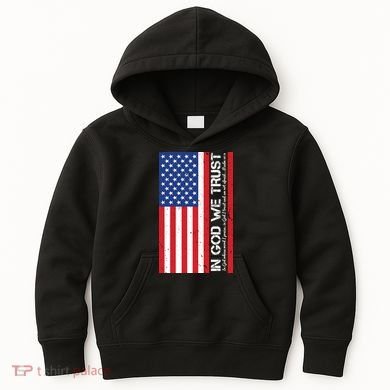 In God We Trust Psalm 56:4 US Flag Kids Hoodie