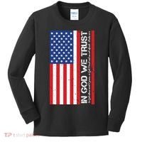 In God We Trust Psalm 56:4 US Flag Kids Long Sleeve Shirt thumb 0