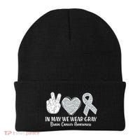 In May We Wear Gray Brain Cancer Awareness Beanie thumb 0