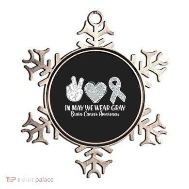 In May We Wear Gray Brain Cancer Awareness Ornament