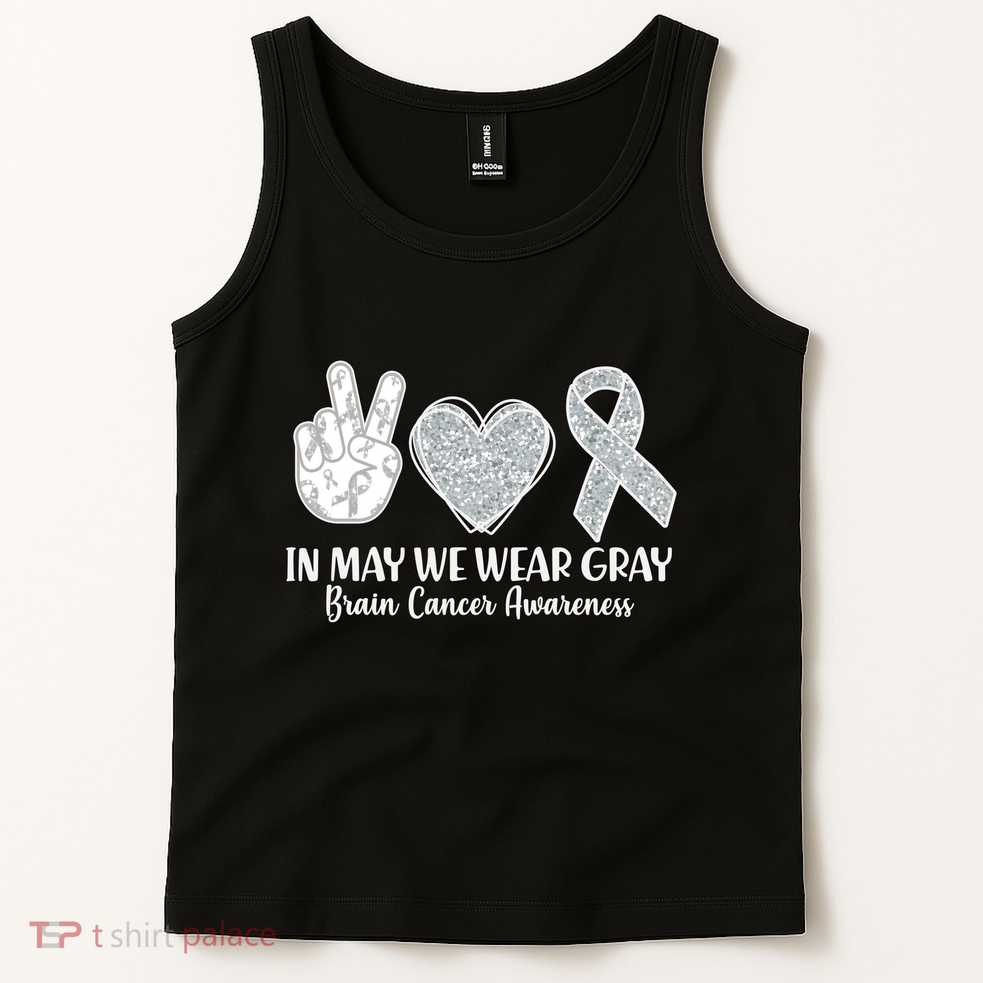 In May We Wear Gray Brain Cancer Awareness Tank Top