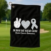 In May We Wear Gray Brain Cancer Awareness Golf Towel thumb 1