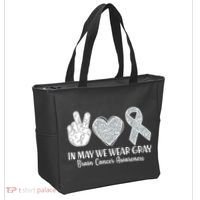 In May We Wear Gray Brain Cancer Awareness Tote Bag thumb 2