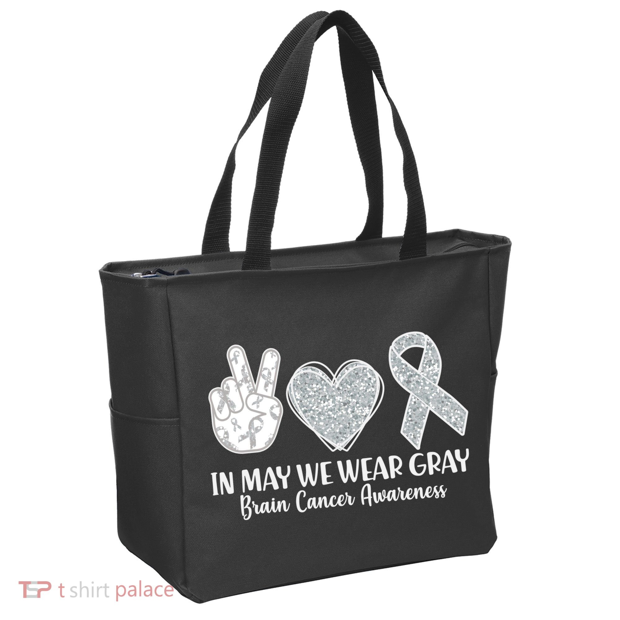 In May We Wear Gray Brain Cancer Awareness Tote Bag