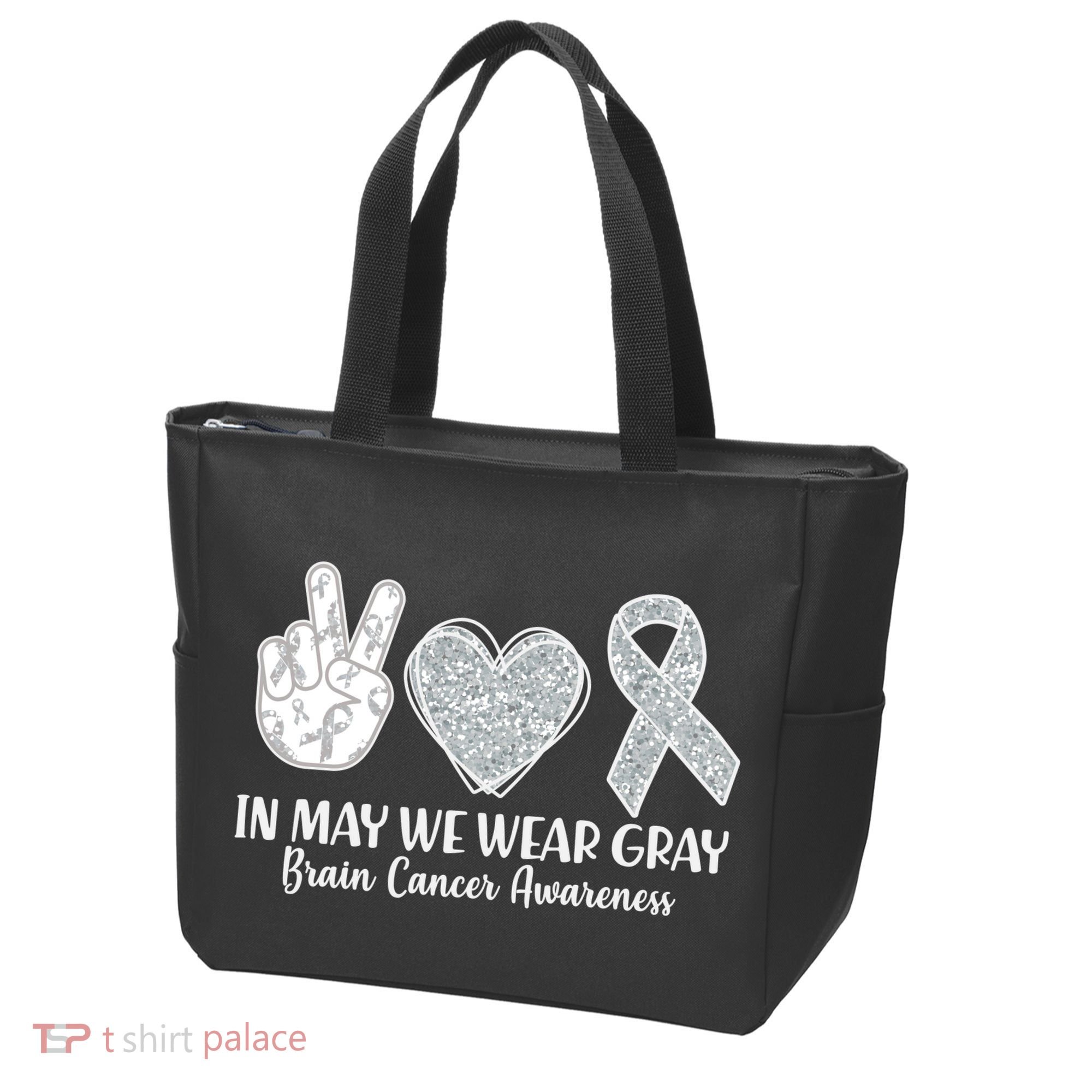 In May We Wear Gray Brain Cancer Awareness Tote Bag
