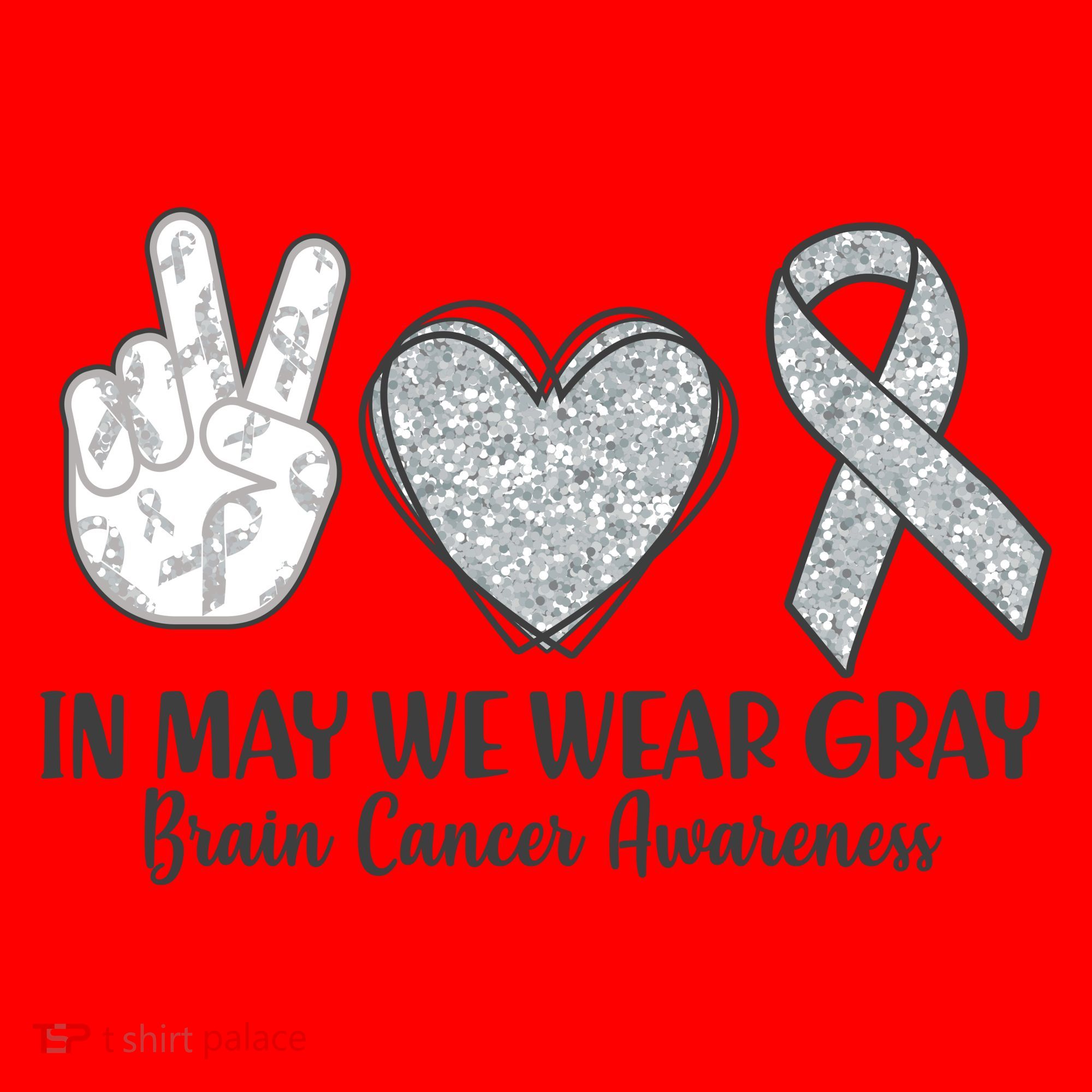 In May We Wear Gray Brain Cancer Awareness Santa Hat