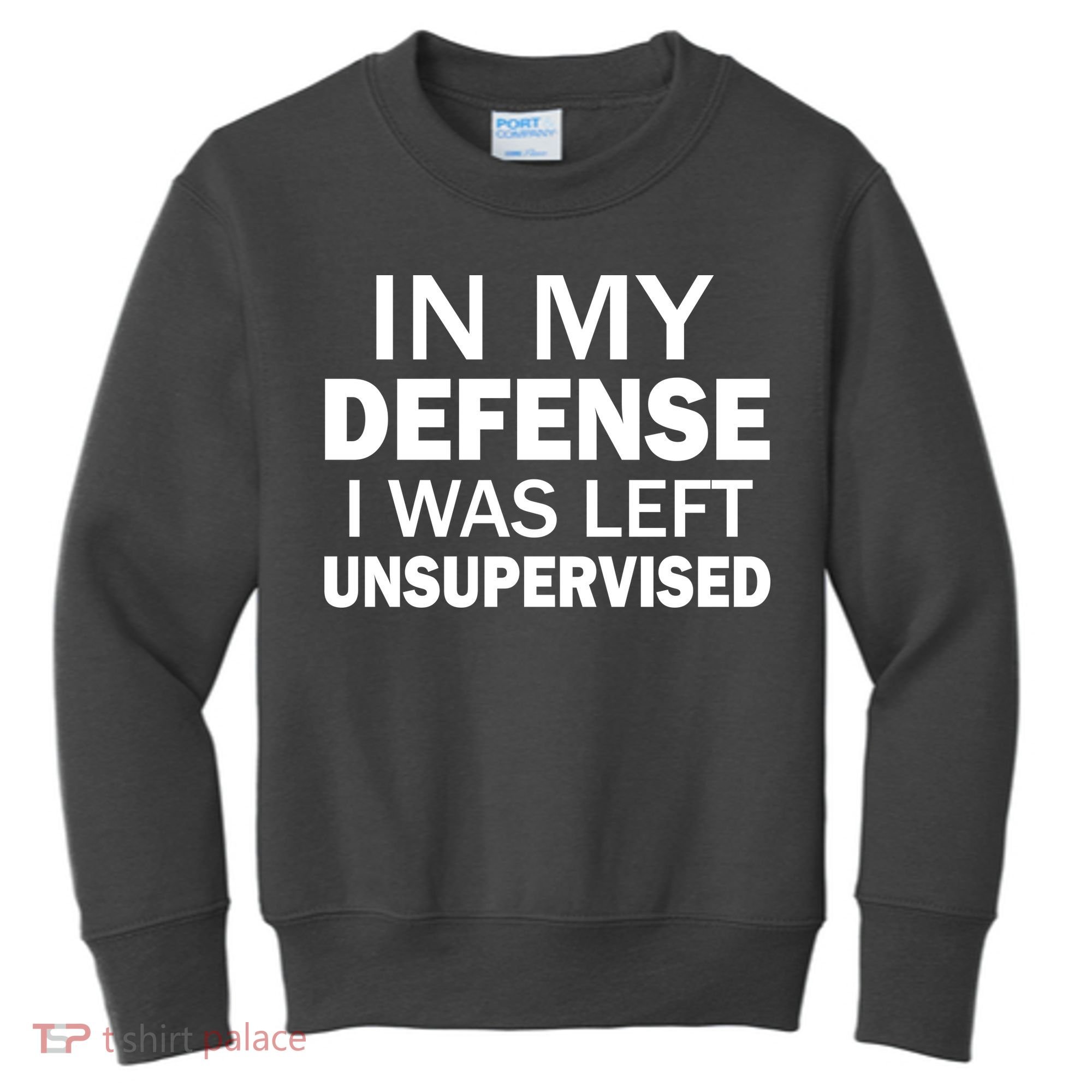 In My Defense I Was Left Unsupervised Kids Sweatshirt