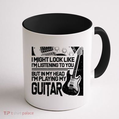 In My Head I'm Playing My Guitar Coffee Mug back