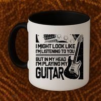 In My Head I'm Playing My Guitar Coffee Mug thumb 2