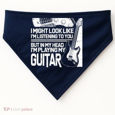 In My Head I'm Playing My Guitar USA-Made Doggie Bandana