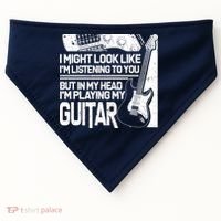 In My Head I'm Playing My Guitar USA-Made Doggie Bandana thumb 0