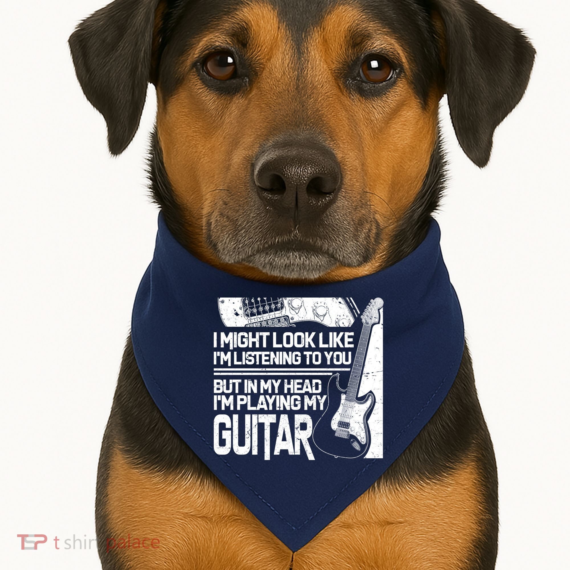 In My Head I'm Playing My Guitar USA-Made Doggie Bandana