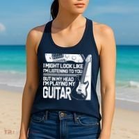 In My Head I'm Playing My Guitar Women's Tank Top thumb 2