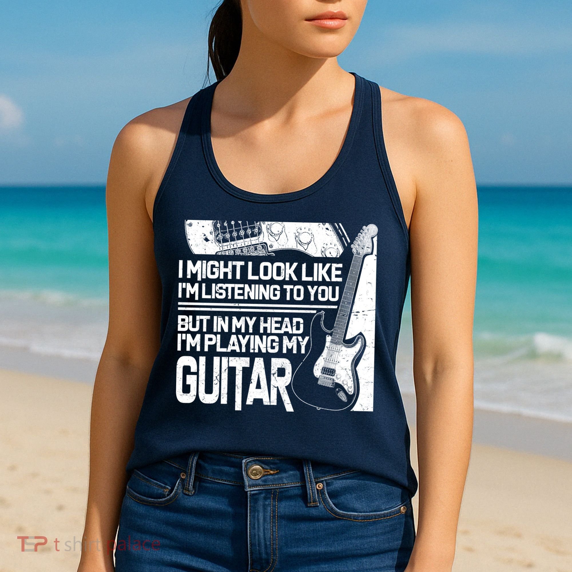In My Head I'm Playing My Guitar Women's Tank Top