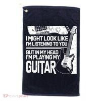 In My Head I'm Playing My Guitar Golf Towel thumb 0
