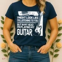 In My Head I'm Playing My Guitar Women's T-Shirt thumb 2