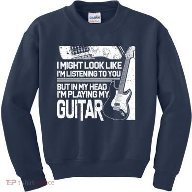 In My Head I'm Playing My Guitar Kids Sweatshirt