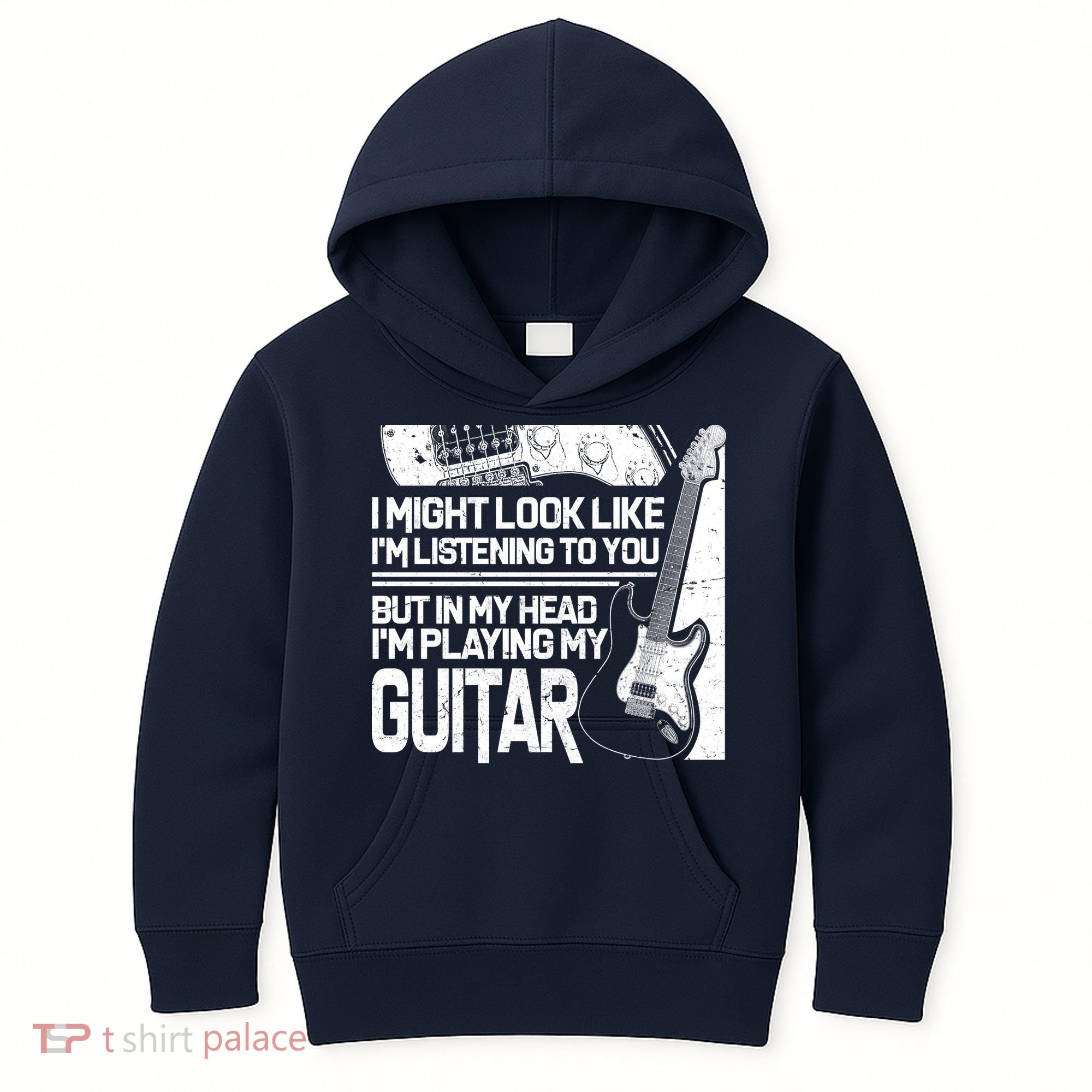 In My Head I'm Playing My Guitar Kids Hoodie