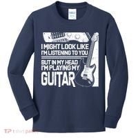 In My Head I'm Playing My Guitar Kids Long Sleeve Shirt thumb 0