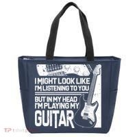 In My Head I'm Playing My Guitar Tote Bag thumb 0
