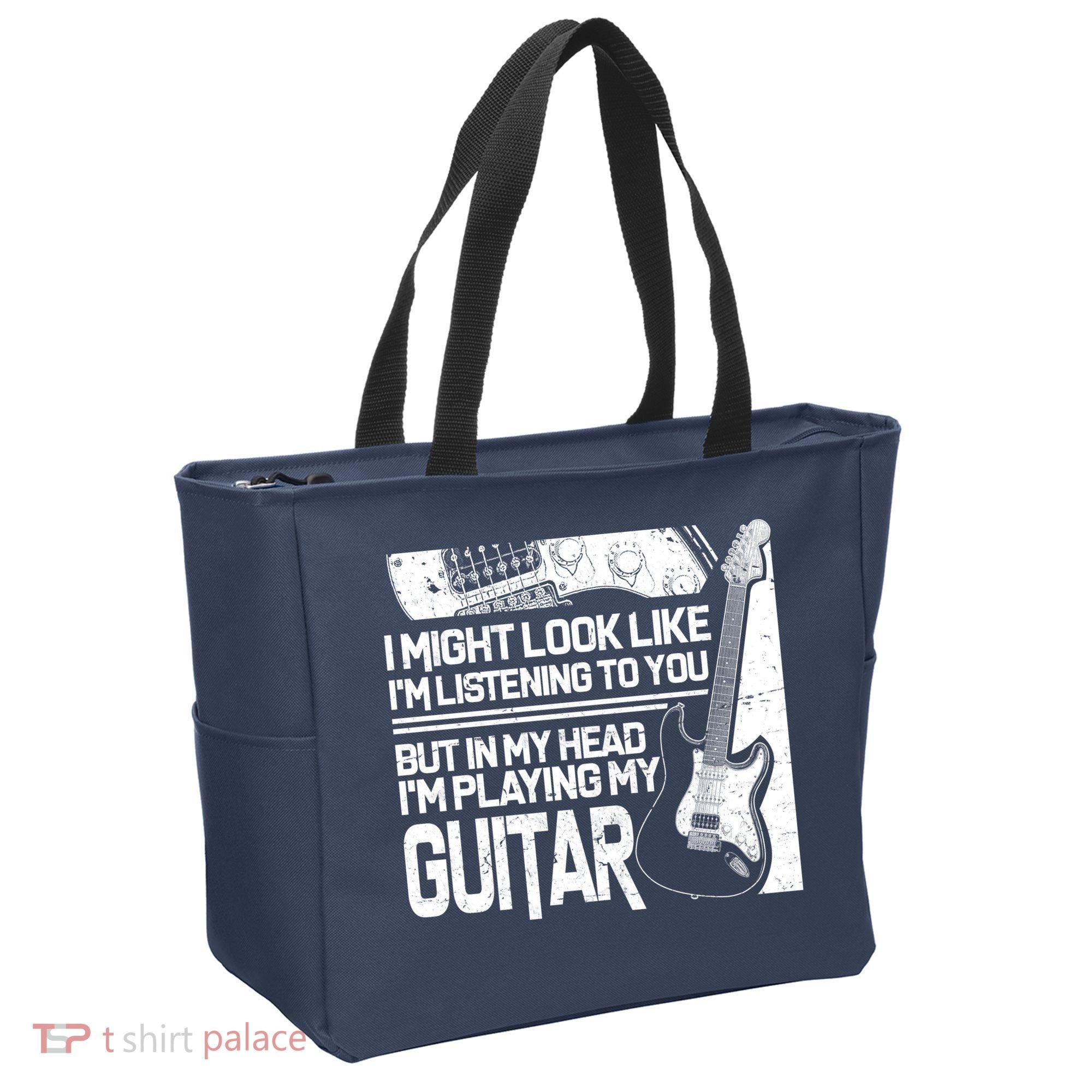 In My Head I'm Playing My Guitar Tote Bag