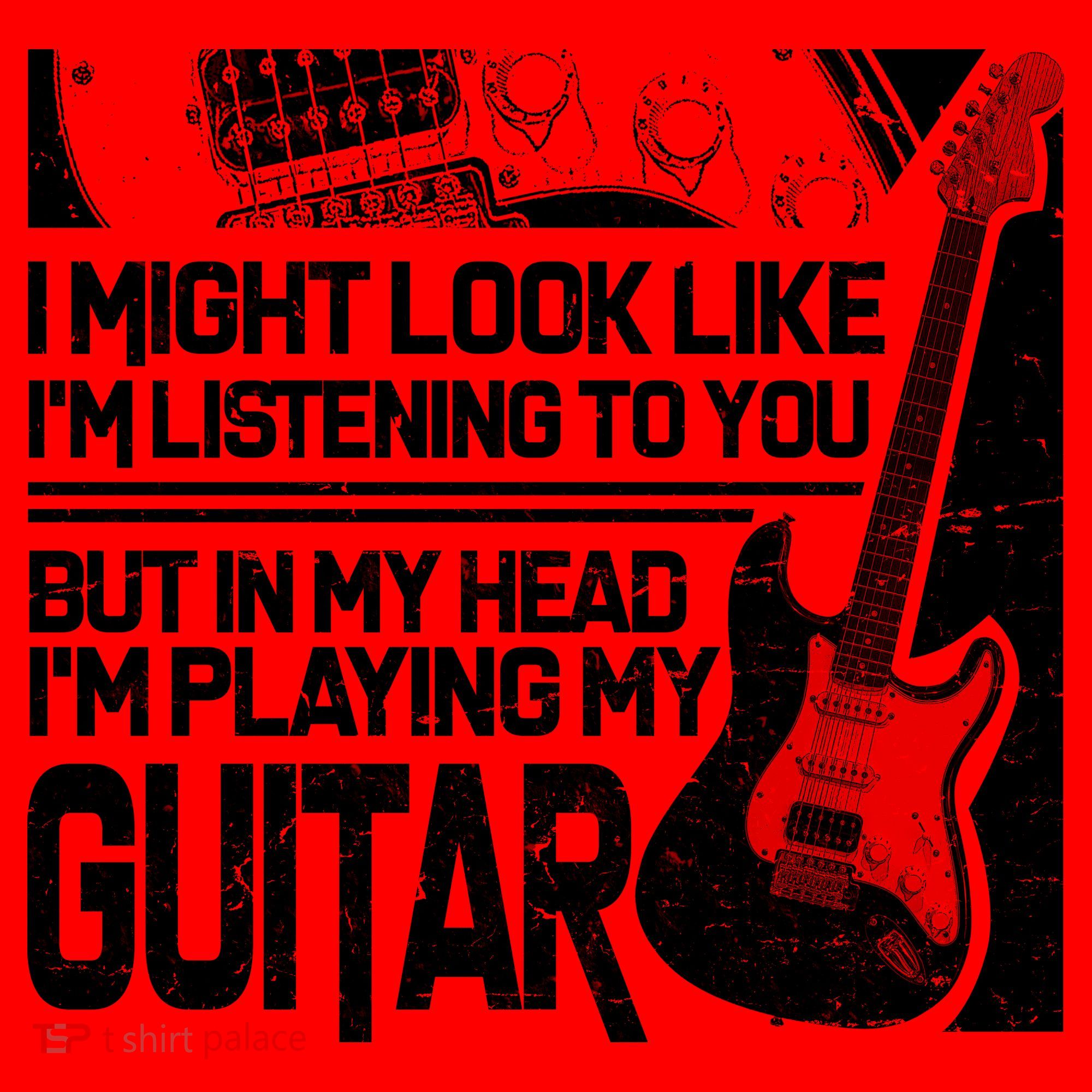 In My Head I'm Playing My Guitar Santa Hat