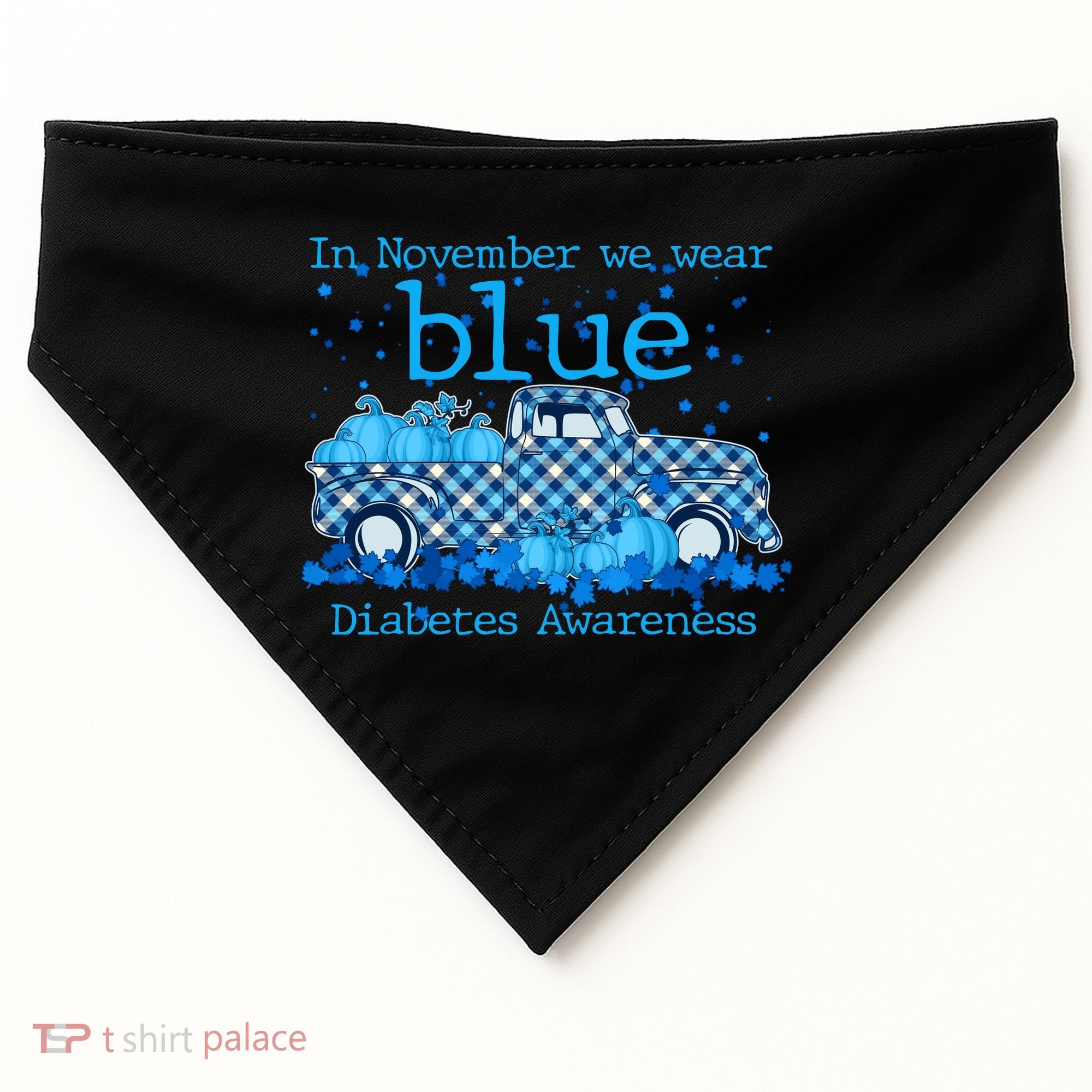 In November We Wear Blue Diabetes Awareness USA-Made Doggie Bandana