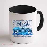 In November We Wear Blue Diabetes Awareness Coffee Mug thumb 1