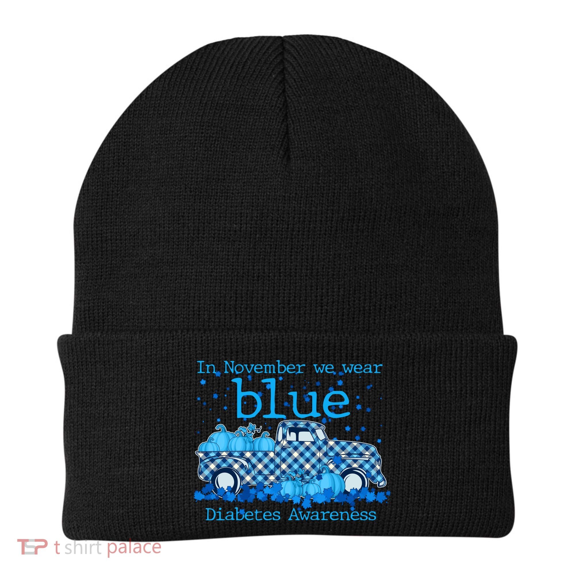 In November We Wear Blue Diabetes Awareness Beanie