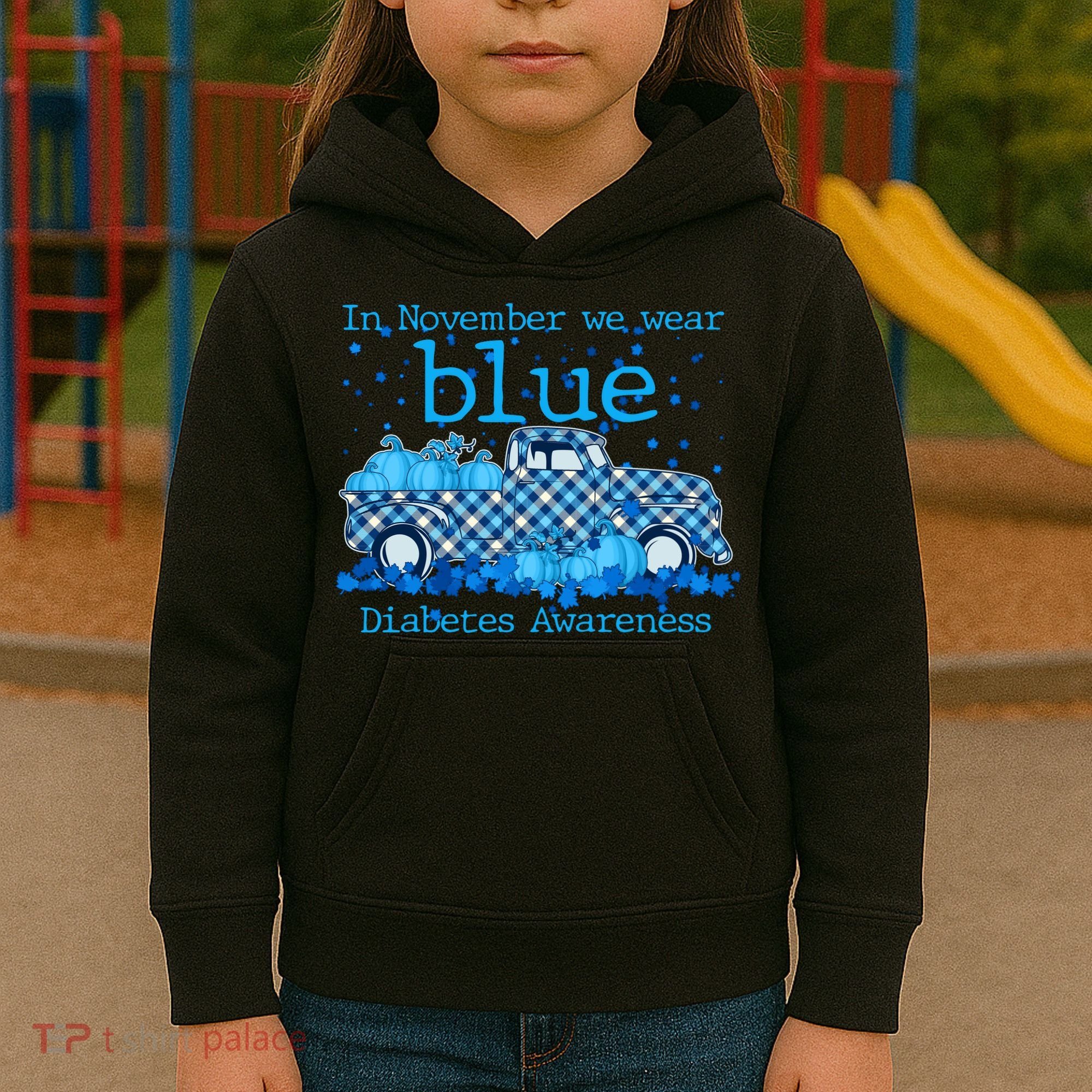 In November We Wear Blue Diabetes Awareness Kids Hoodie