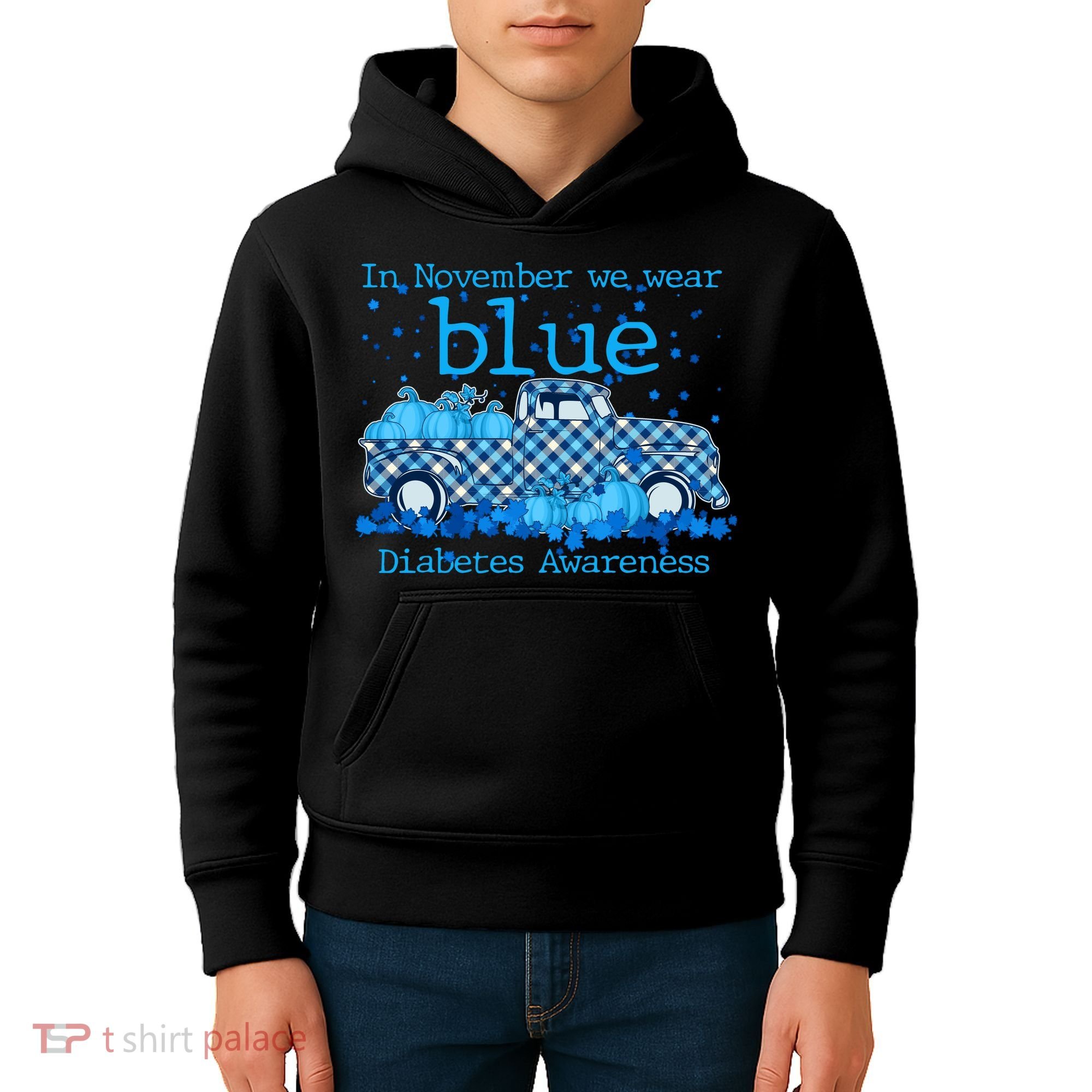In November We Wear Blue Diabetes Awareness Kids Hoodie