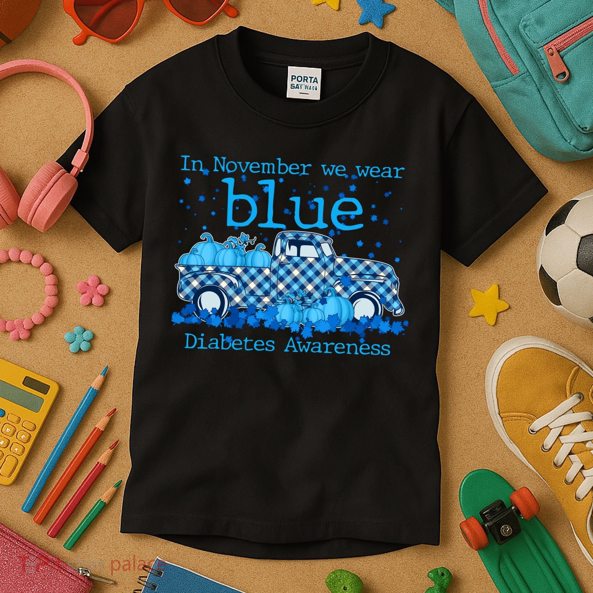 In November We Wear Blue Diabetes Awareness Kids T-Shirt