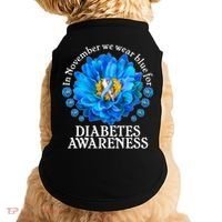 In November We Wear Blue For Diabetes Awareness Doggie Tank thumb 0