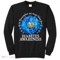 In November We Wear Blue For Diabetes Awareness Sweatshirt thumb 0