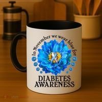 In November We Wear Blue For Diabetes Awareness Coffee Mug thumb 4
