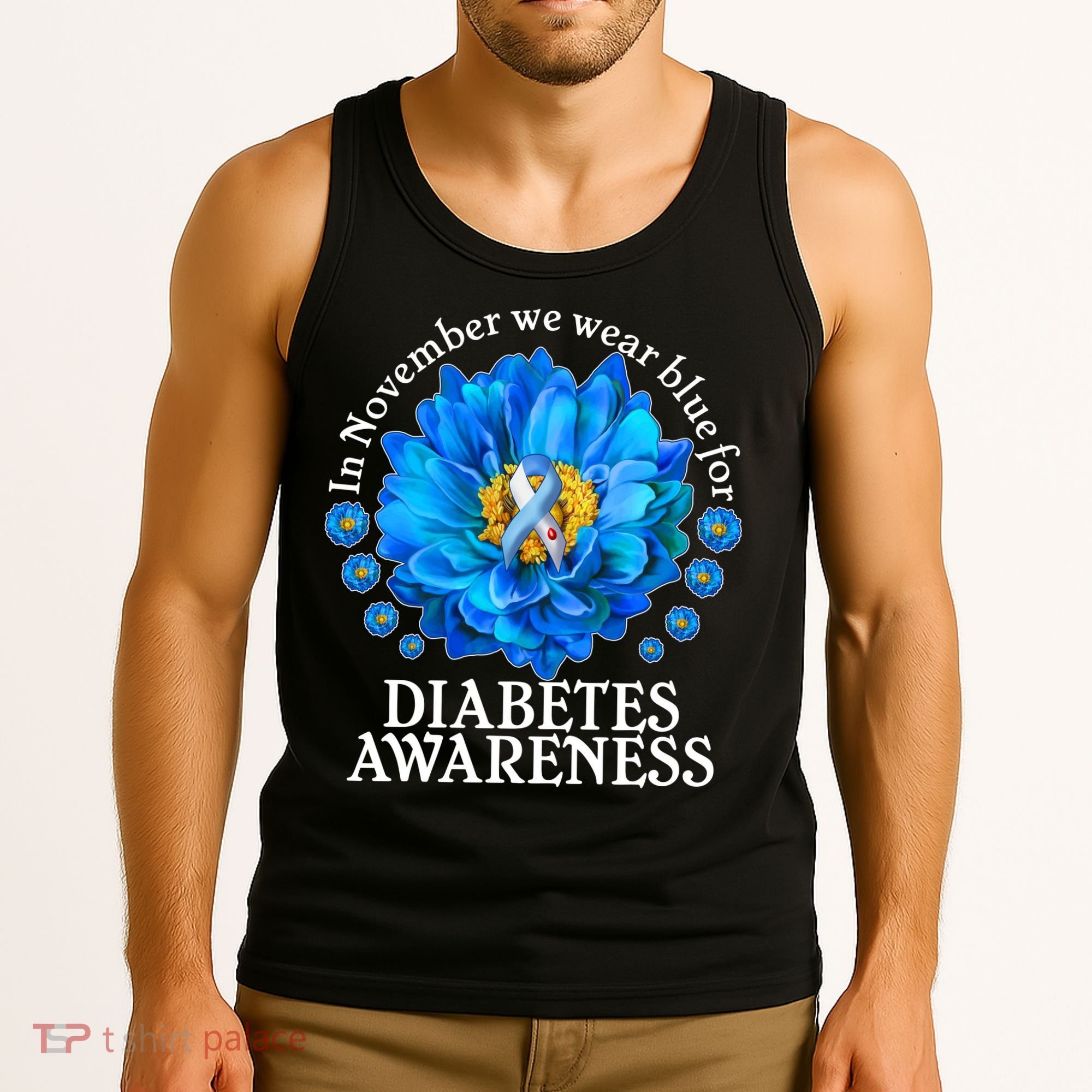 In November We Wear Blue For Diabetes Awareness Tank Top