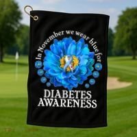In November We Wear Blue For Diabetes Awareness Golf Towel thumb 1
