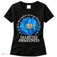 In November We Wear Blue For Diabetes Awareness Women's T-Shirt thumb 0