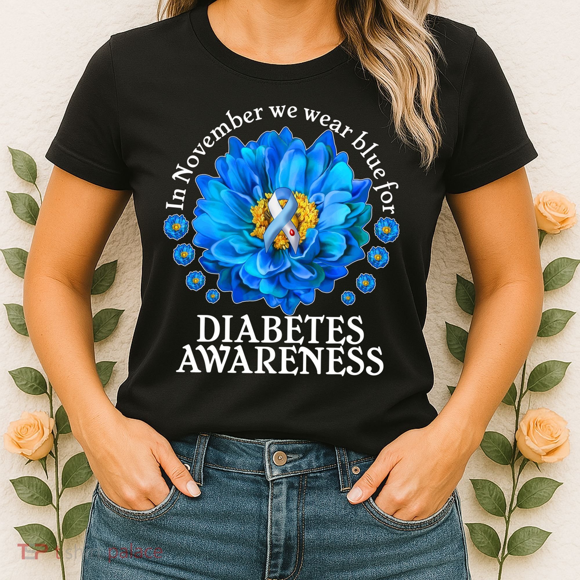 In November We Wear Blue For Diabetes Awareness Women's T-Shirt