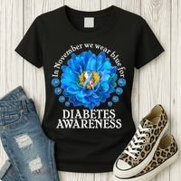 In November We Wear Blue For Diabetes Awareness Women's T-Shirt thumb 3