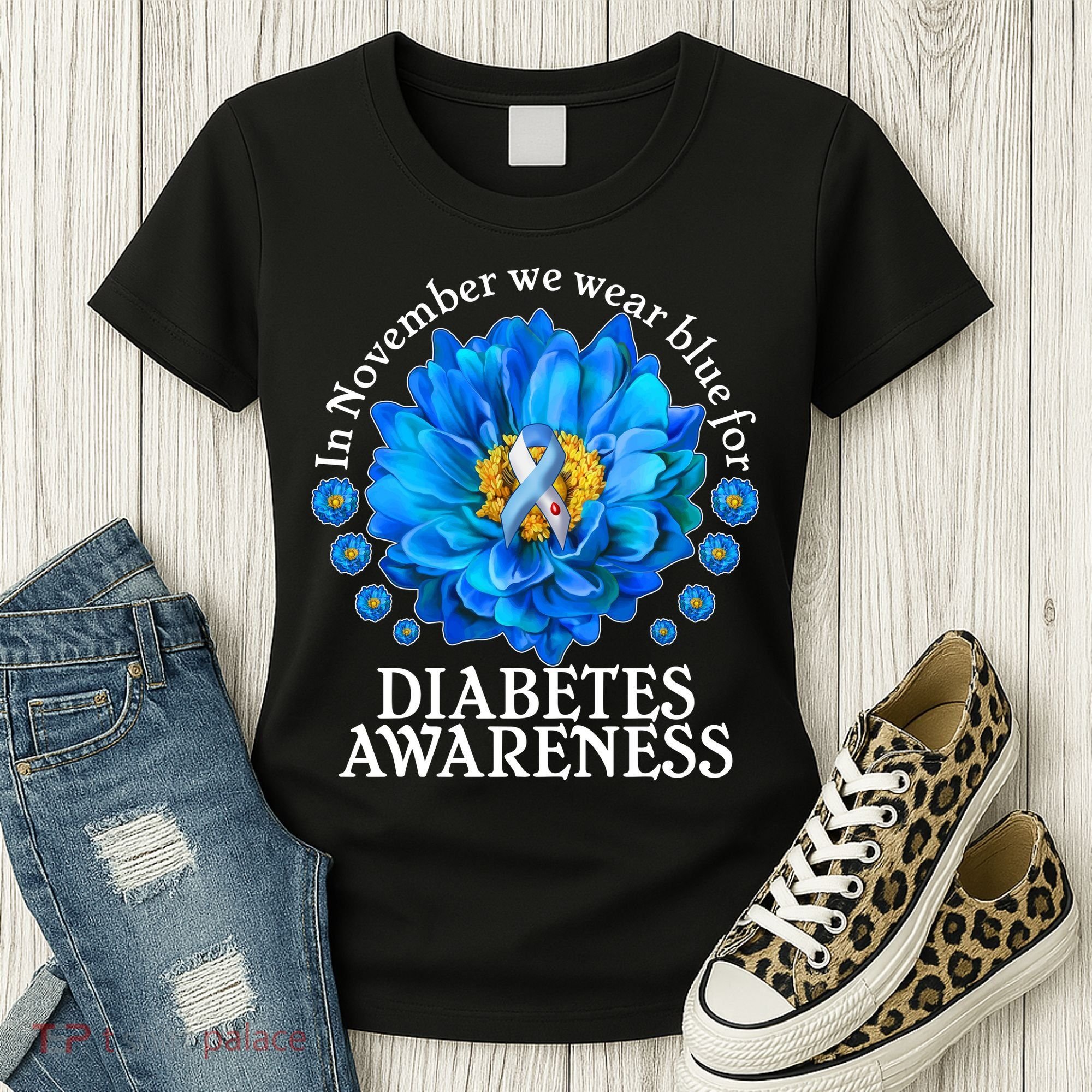 In November We Wear Blue For Diabetes Awareness Women's T-Shirt