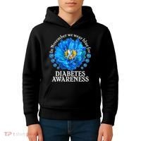 In November We Wear Blue For Diabetes Awareness Kids Hoodie thumb 4
