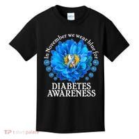 In November We Wear Blue For Diabetes Awareness Kids T-Shirt thumb 0