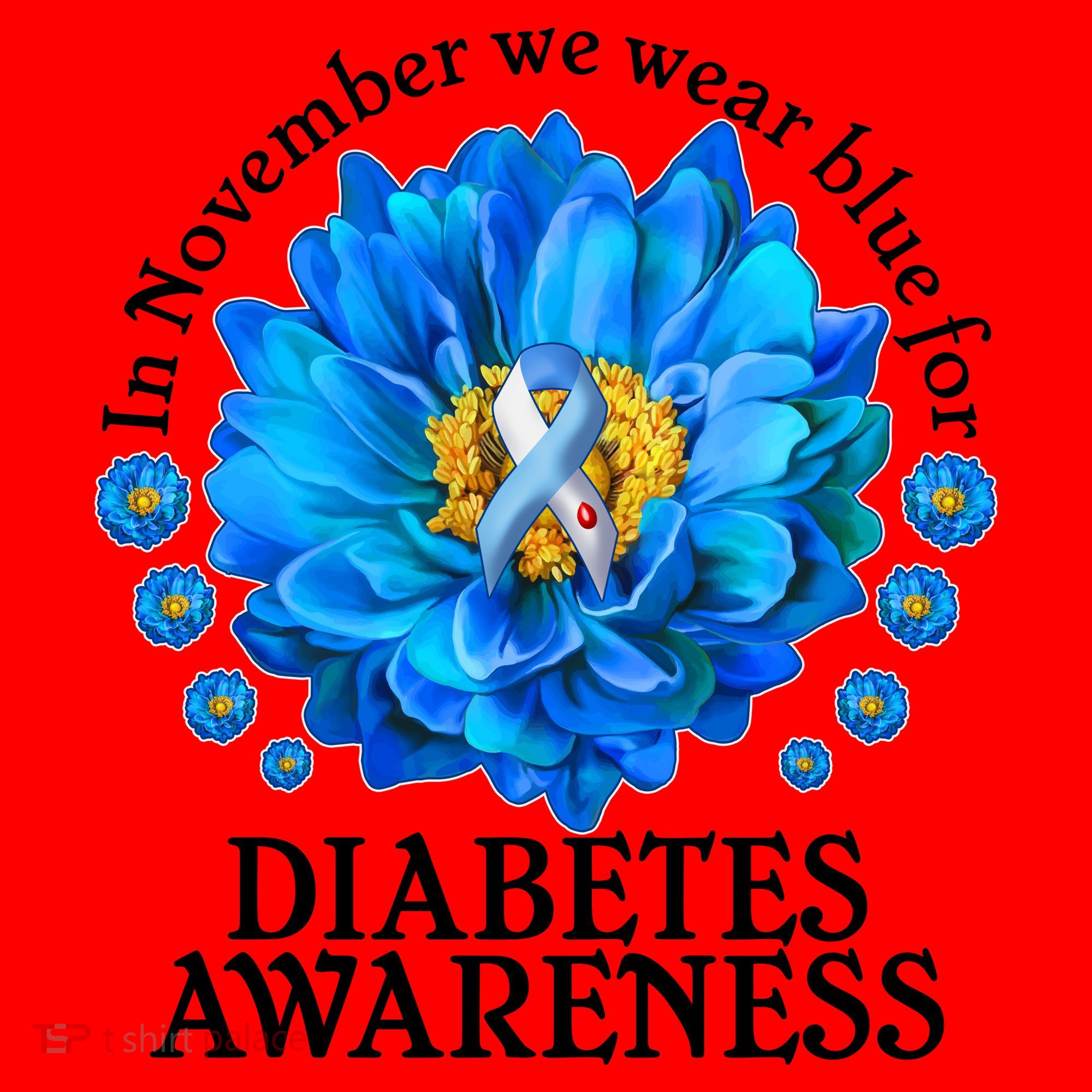 In November We Wear Blue For Diabetes Awareness Santa Hat
