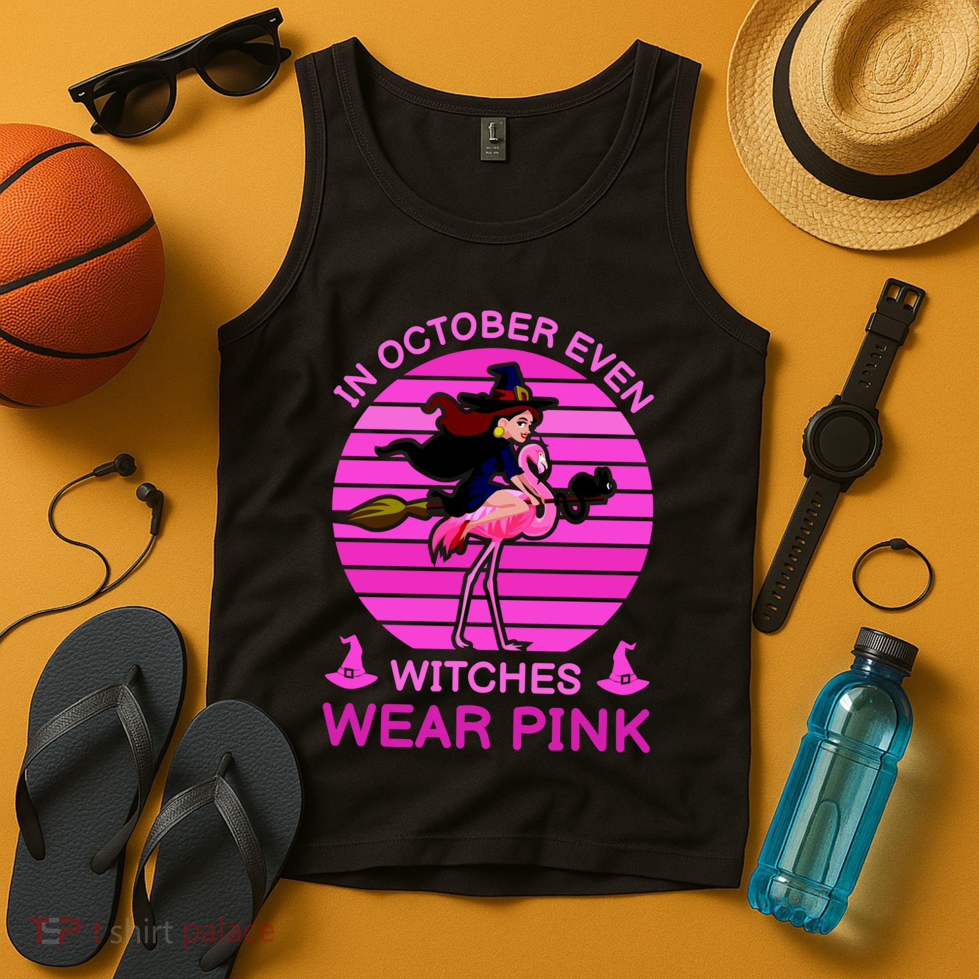 In October Even Witches Wear Pink Tank Top