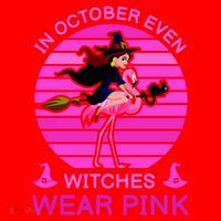 In October Even Witches Wear Pink Santa Hat thumb 1