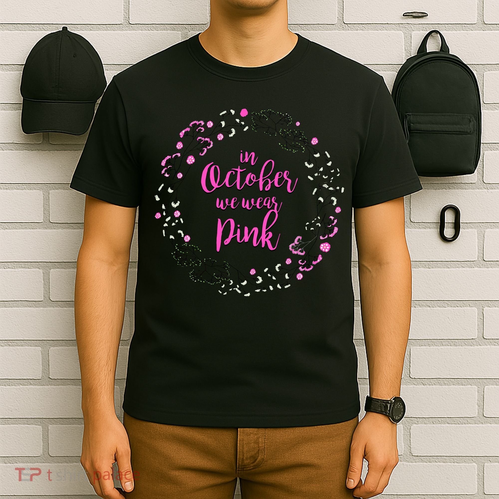 In October We Wear Pink Breast Cancer T-Shirt