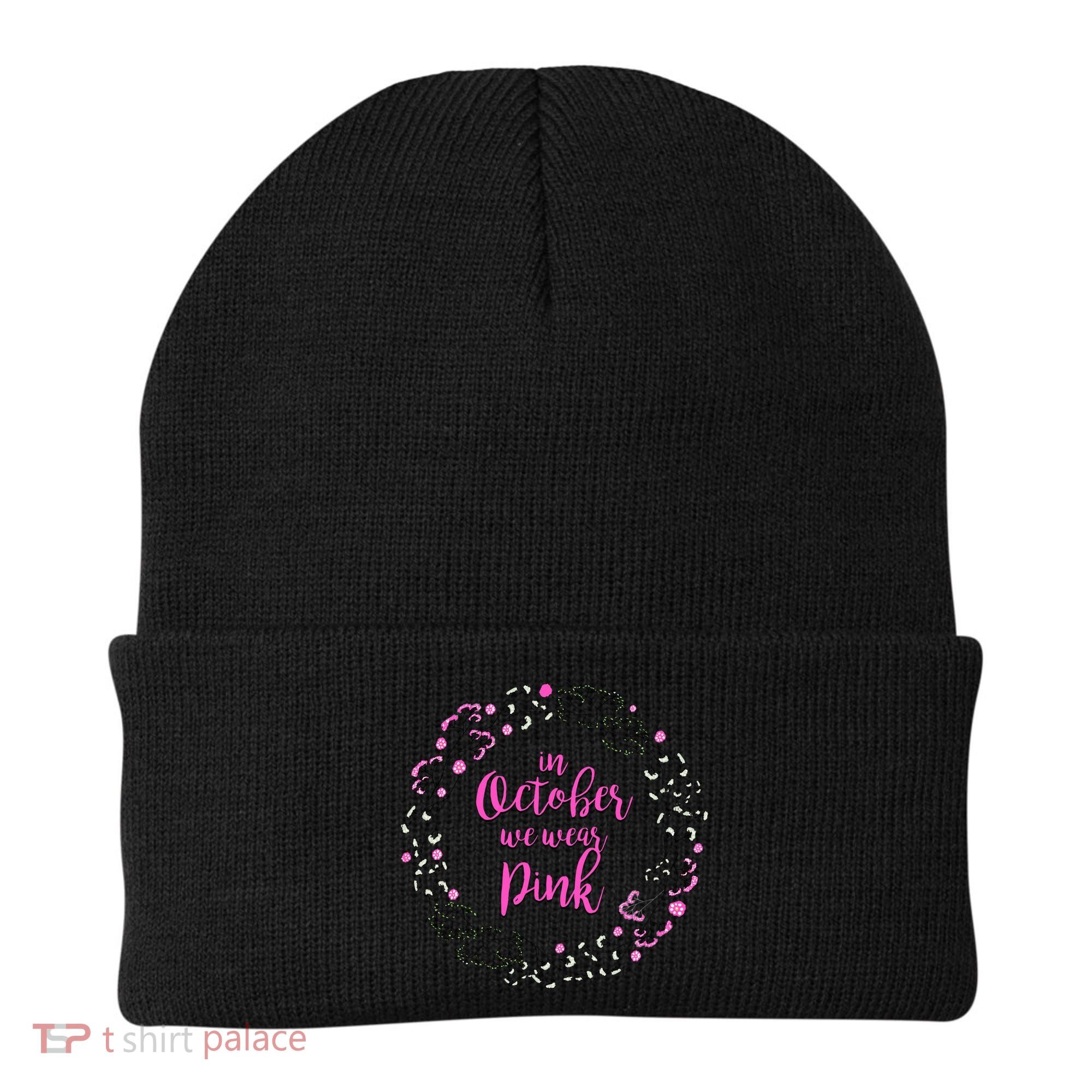 In October We Wear Pink Breast Cancer Beanie