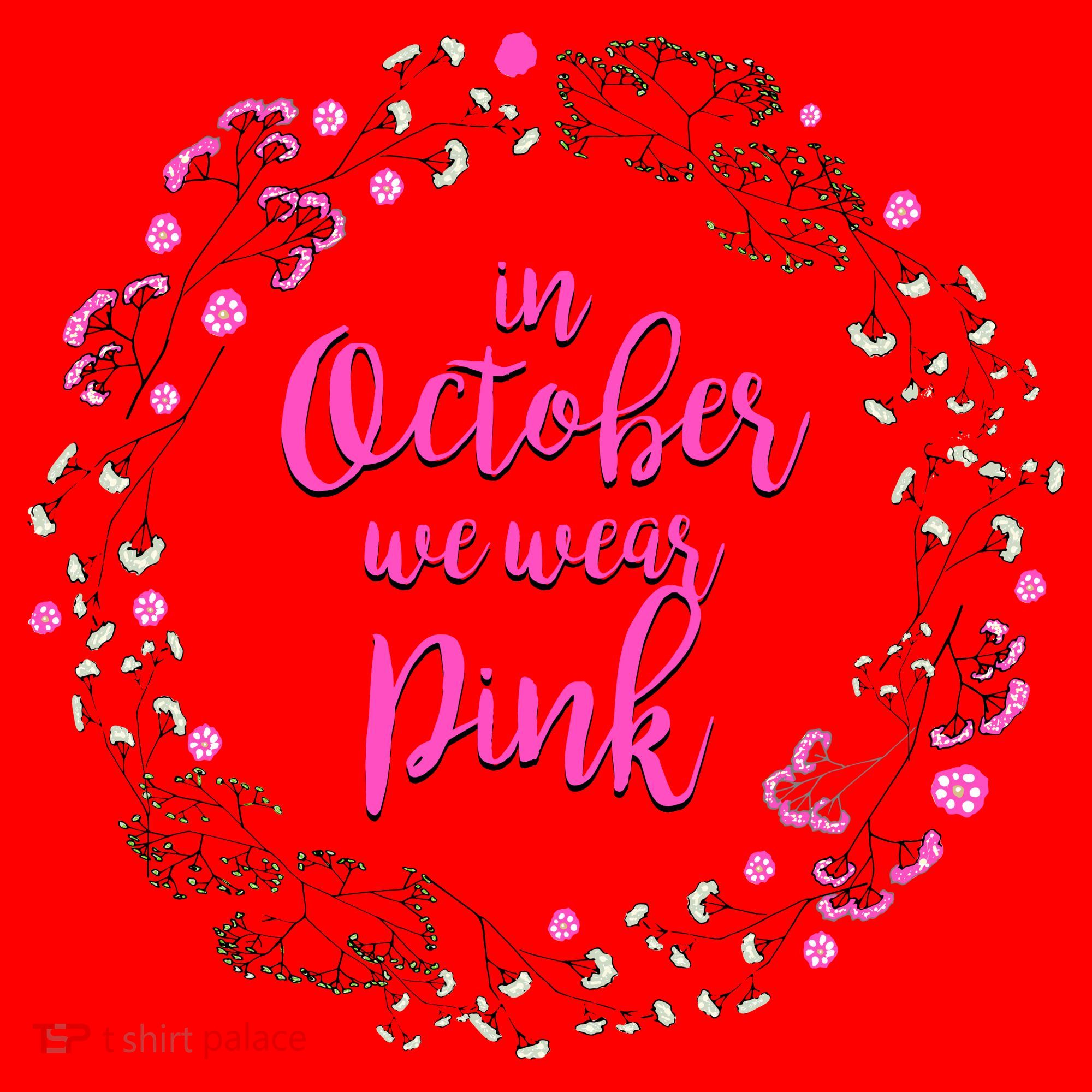 In October We Wear Pink Breast Cancer Santa Hat